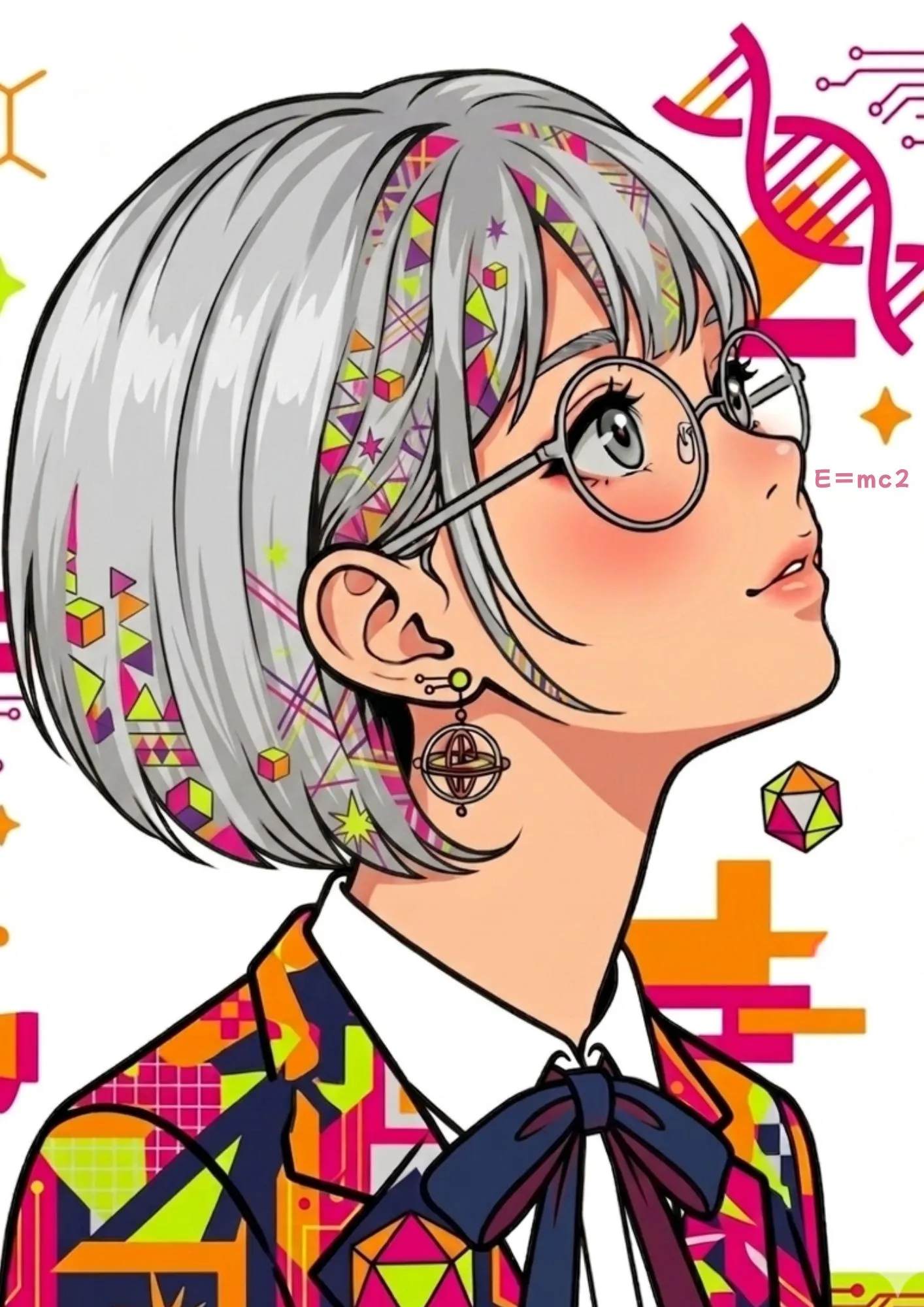 サイエンスをイメージした人物イラスト